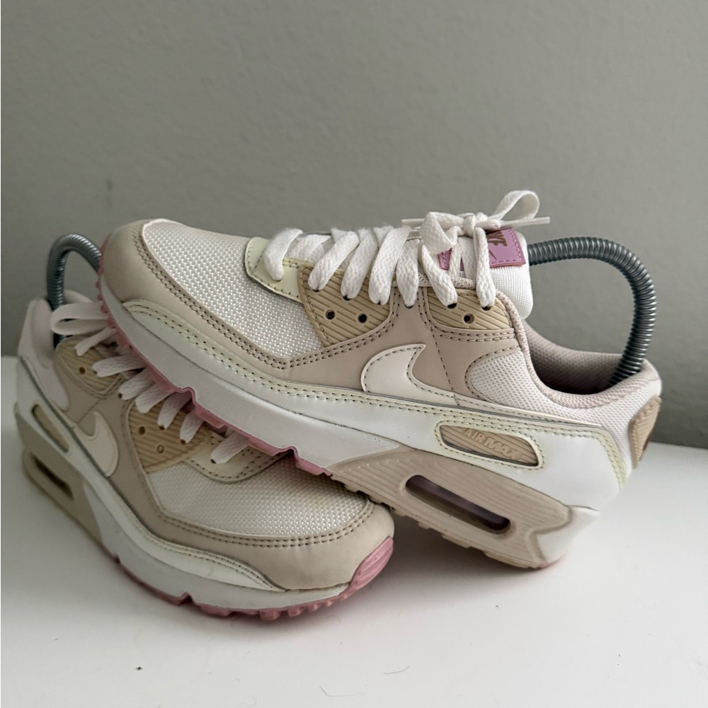 Nike Women's Sneakers - Cream and Pink - Picture 2 of 7